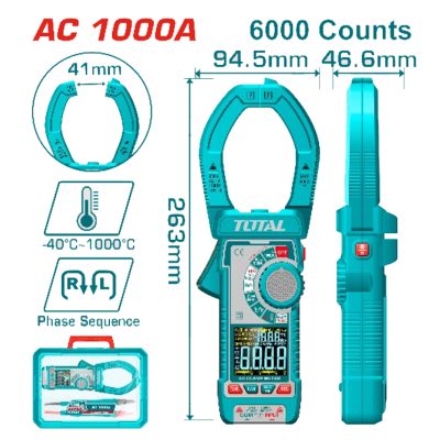 Ampe kìm kiểm tra kỹ thuật số Total TMT7610001