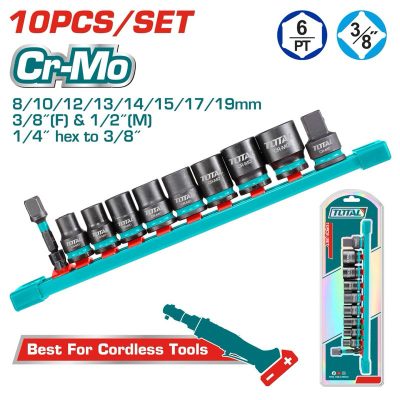 Bộ 10 đầu tuýp 3/8"DR 8-19mm Total THTISD38104