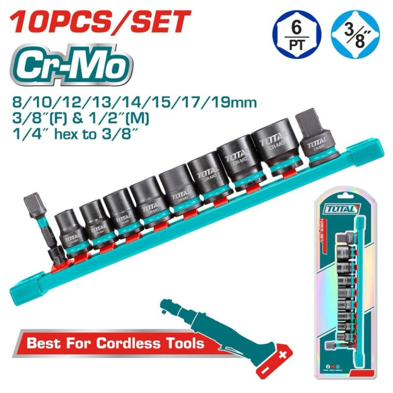 Bộ 10 đầu tuýp 3/8″DR 8-19mm Total THTISD38104