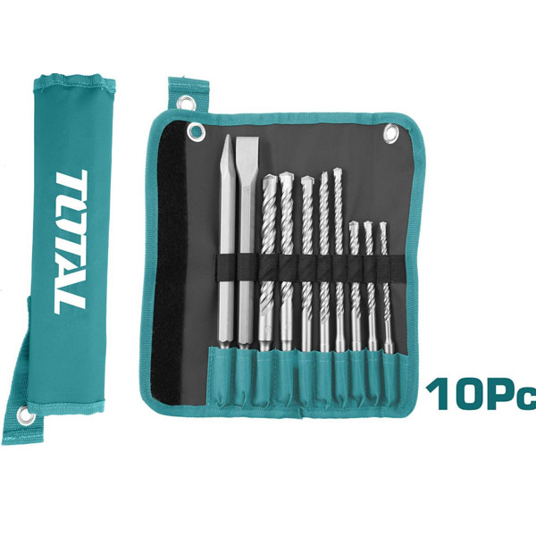Bộ 10 mũi khoan gài và mũi đục Total TACSD19101