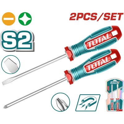 Bộ 2 tua vít dẹp và bake Total TKSDS0226