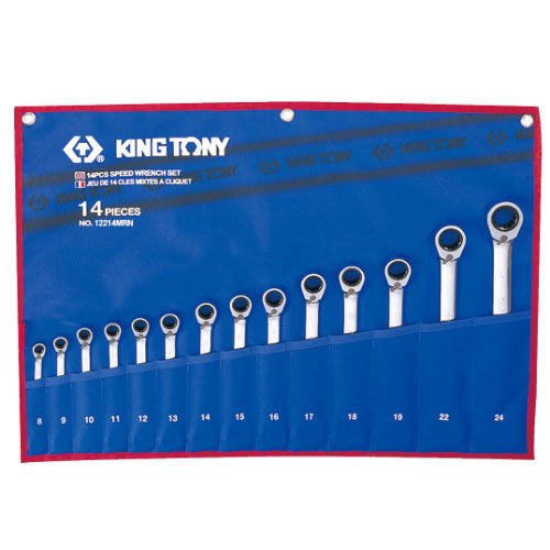 Bộ cờ lê vòng miệng 14 cái hệ mét Kingtony 122A14MR 8-24mm