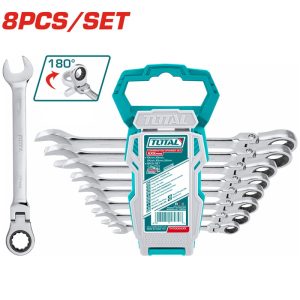 Bộ cờ lê vòng miệng hai chiều 8 chi tiết Total THT102RK586 8-19mm