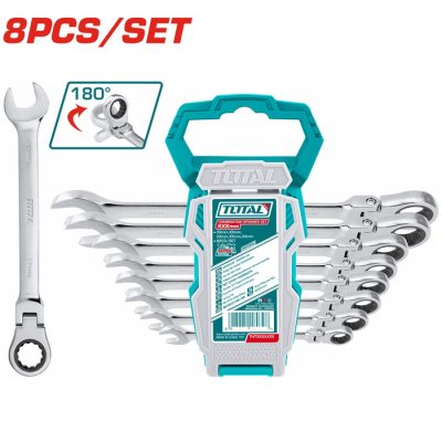 Bộ cờ lê vòng miệng hai chiều 8 chi tiết Total THT102RK586 8-19mm