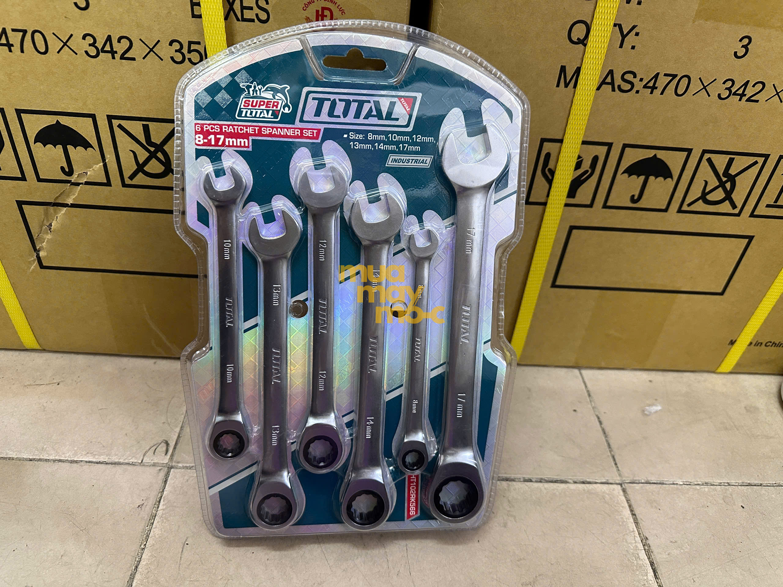 Bộ cờ lê vòng miệng tự động Total THT102RK066