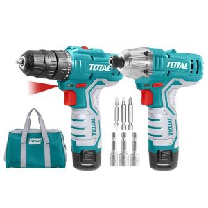 Bộ combo máy siết vít và máy khoan dùng pin 12V Total TKLI1201