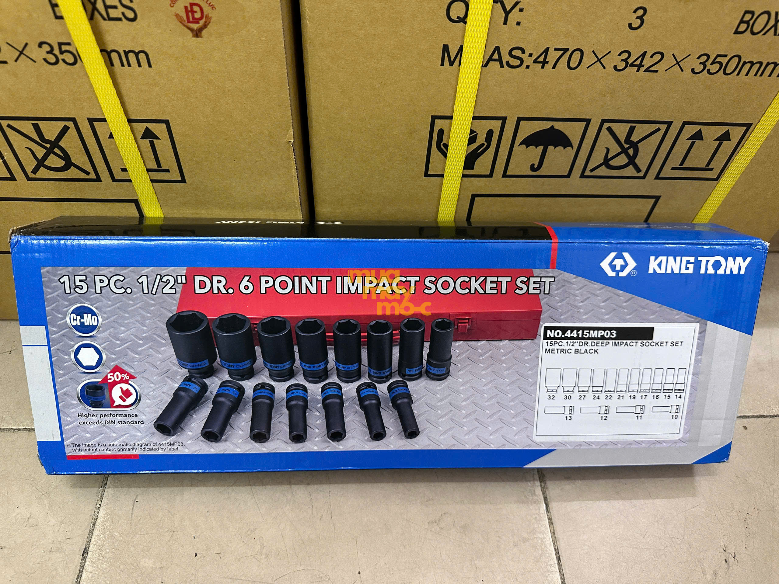 Bộ đầu tuýp Kingtony 4415MP03 full box