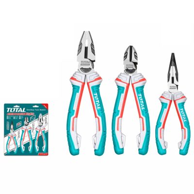 Bộ kìm điện, kìm cắt và kìm nhọn cao cấp 3 chi tiết Total THT2K0301S