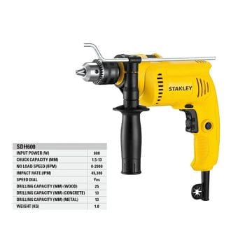 Bộ máy khoan 120 chi tiết Stanley SDH600KM-IN