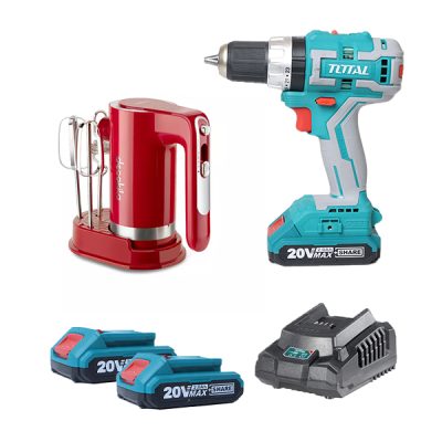 Bộ máy khoan pin TIDLI20608 & máy máy trộn cầm tay KMMX006R Total TOSLI23062