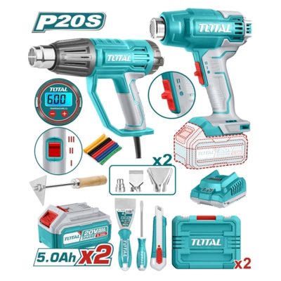Bộ máy thổi nóng dùng điện và pin Total TOSLI250801 (2 Pin 5.0Ah, 1 Sạc)