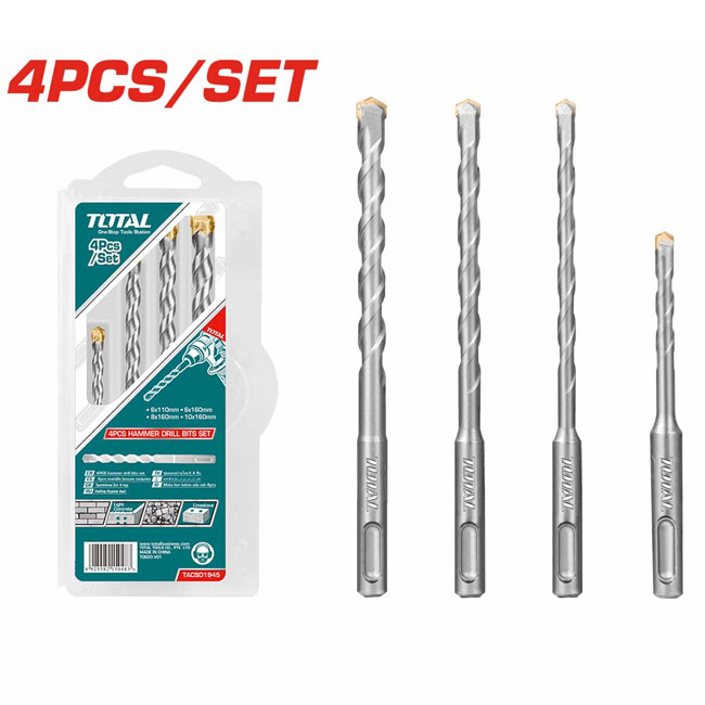 Bộ mũi khoan bê tông 4 chi tiết Total TACSD1945 6-10mm