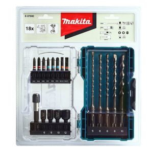 Bộ mũi khoan bê tông và mũi vít 18 chi tiết Makita E-07082