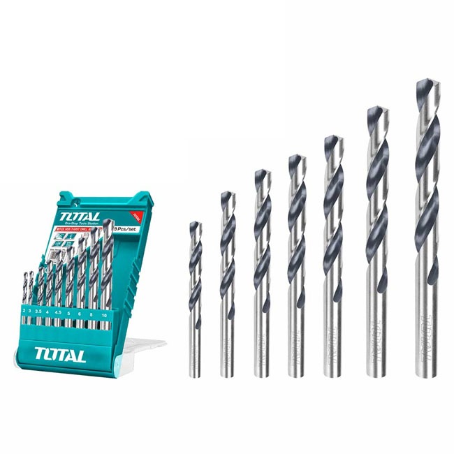 Bộ mũi khoan kim loại HSS 9 chi tiết Total TACSD0095 2-10mm