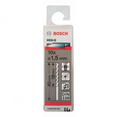 Bộ mũi khoan sắt 10 mũi 1.5mm HSS-G Bocsh 2608595050