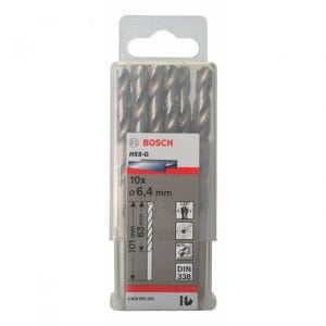 Bộ mũi khoan sắt 10 mũi 6.4mm HSS-G Bosch 2608595335