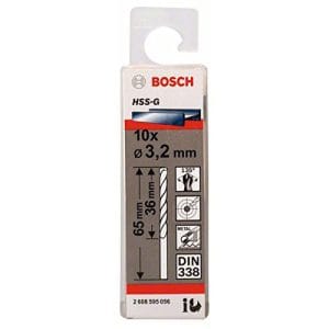 Bộ mũi khoan sắt 10 mũi HSS-G Bocsh 2608595056 (3.2mm)