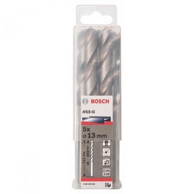 Bộ mũi khoan sắt 5 mũi 13mm HSS-G Bosch 2608595083