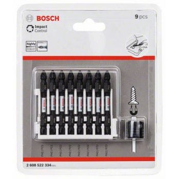 Bộ mũi vít 2 đầu 9 món dài 65 mm Bosch 2608522334