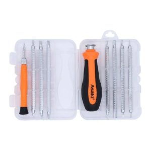 Bộ tuốc nơ vít 2 đầu 10 chi tiết Asaki AK-9082