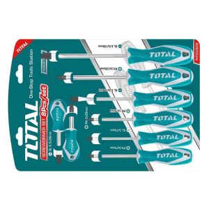 Bộ tuốc nơ vít dẹp và bake 8 chi tiết Total THT250608