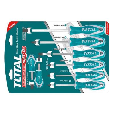 Bộ tuốc nơ vít dẹp và bake 8 chi tiết Total THT250608