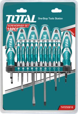 Bộ tuốc nơ vít (tô vít) 18 chi tiết Total THT250618