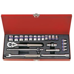 Bộ tuýp 22 chi tiết hệ mét KINGTONY 3523MR 3/8”