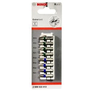 Bộ vặn vít extra hard 25mm đầu PH, PZ 8 món Bosch 2608522413