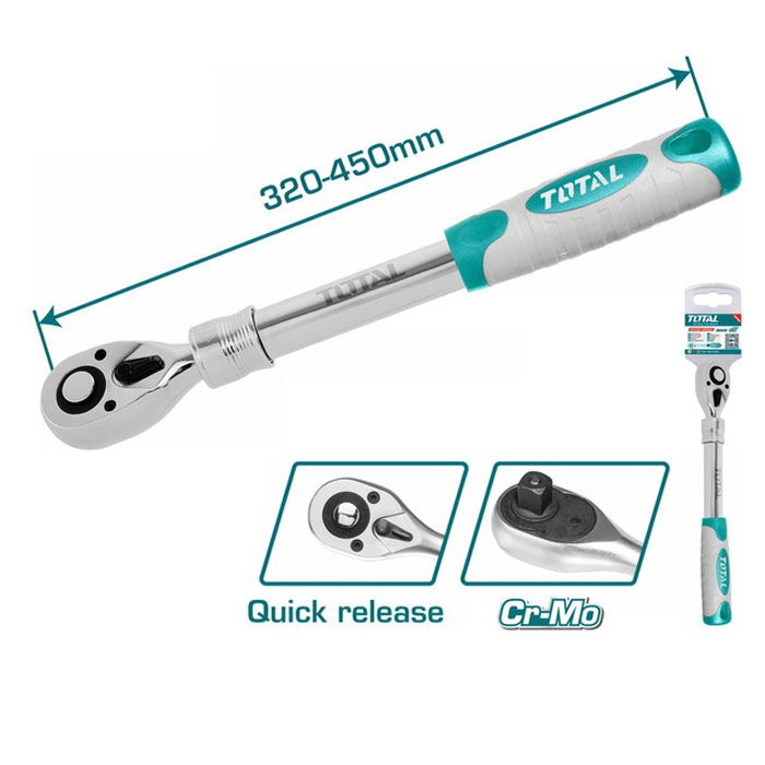 Cần vặn tự động 72 răng 1/2″ Total THT106128L 450mm