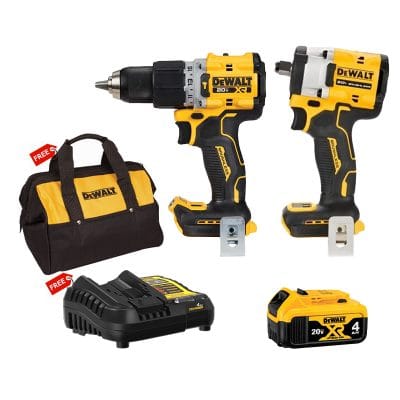 Combo Dewalt - Máy Khoan Pin DCD805 + Máy Vặn Bu Lông DCF922 + Pin 20V4.0Ah Tặng Đế Sạc 4A