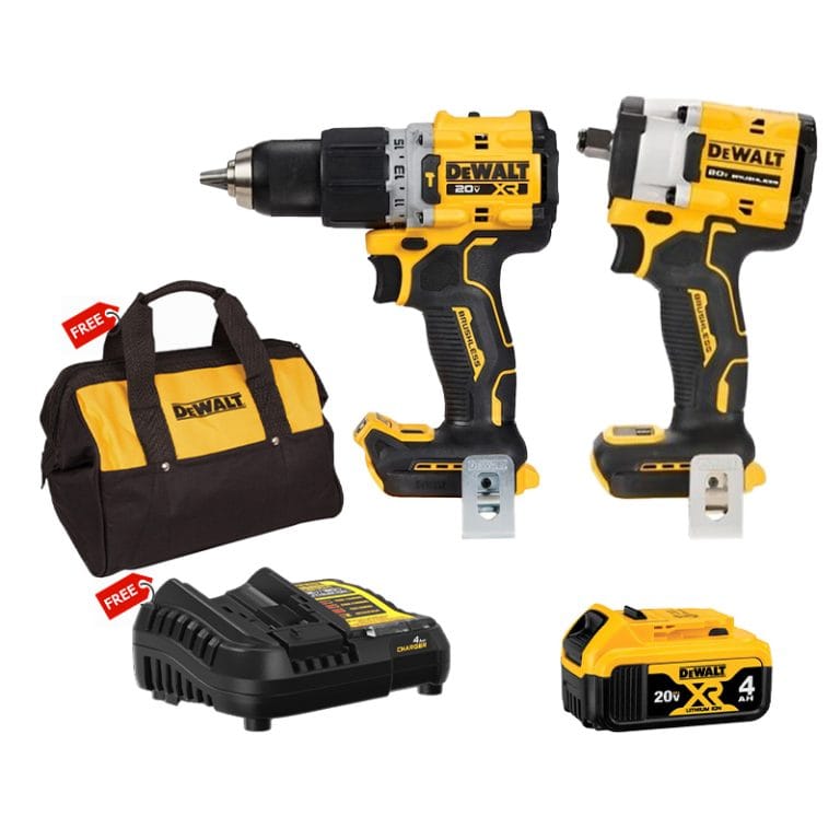 Combo Dewalt – Máy Khoan Pin DCD805 + Máy Vặn Bu Lông DCF922 + Pin 20V4.0Ah Tặng Đế Sạc 4A