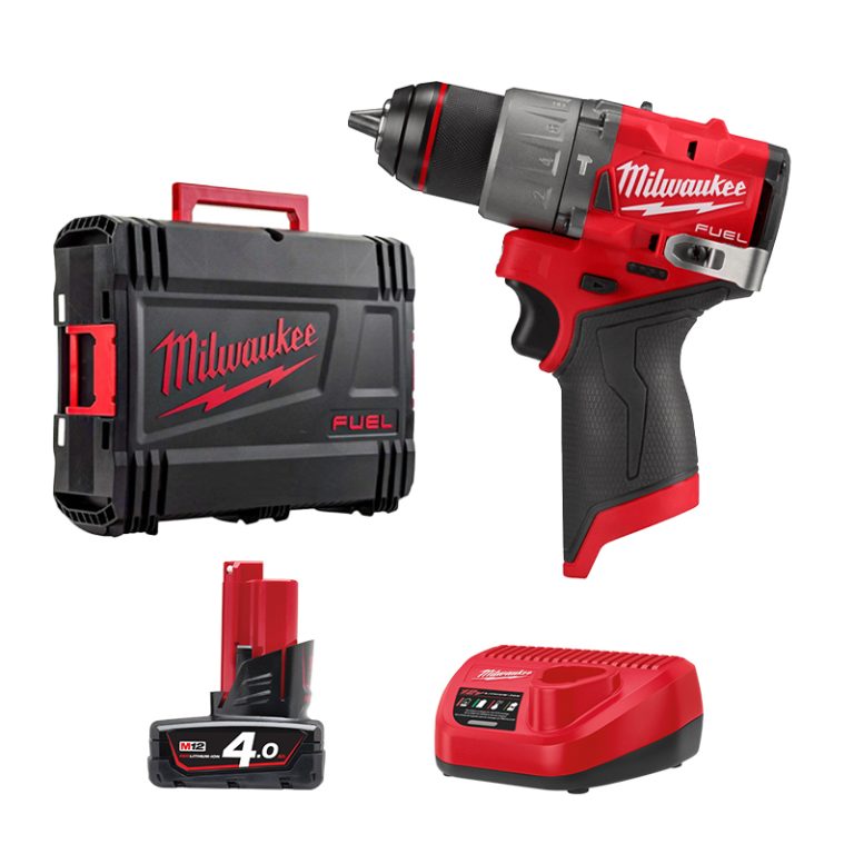 Combo M12 Milwaukee – Máy khoan M12 FPD2-0X + Pin 12V 12V/4.0Ah + Sạc C12C + Valy