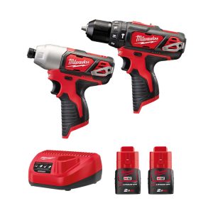 COMBO M12 Milwaukee – Máy khoan pin M12 BPD + Máy bắn vít M12 BID