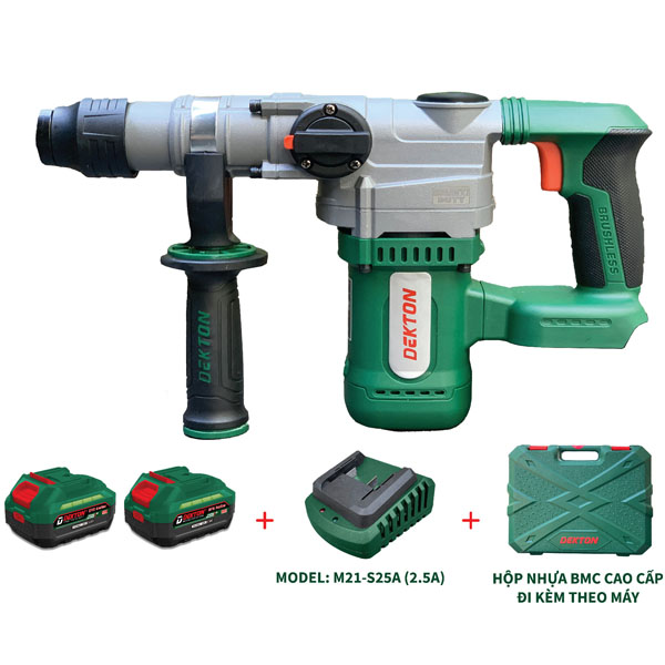 Combo Máy Đục Bê Tông Dùng Pin Dekton M21-RH2702BL