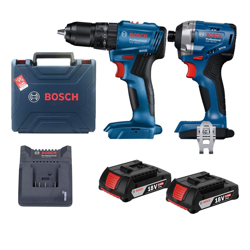 Combo máy khoan và máy vặn vít 18V Bosch GDR18V-215 & GSB185-LI (06019N20K4)