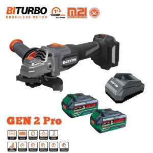 Combo máy mài dùng pin 21V Dekton M21-AG100PROMAX (2 Pin 4.0Ah, 1 Sạc)