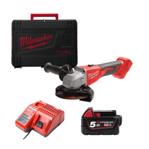 Combo Máy mài Milwaukee M18 BLSAG100X + 1 Pin 5.0Ah M18B5 & Sạc M12-18C