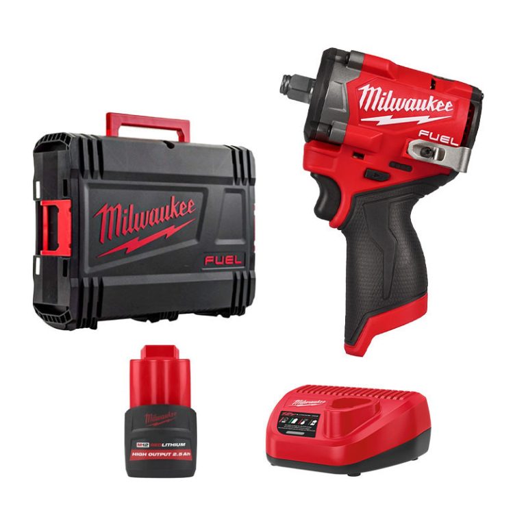 COMBO Milwakee – Máy siết bu lông M12 FIW2F12-0X0 Tặng 1 Pin 2.5Ah M12 HB2.5 + Sạc C12C