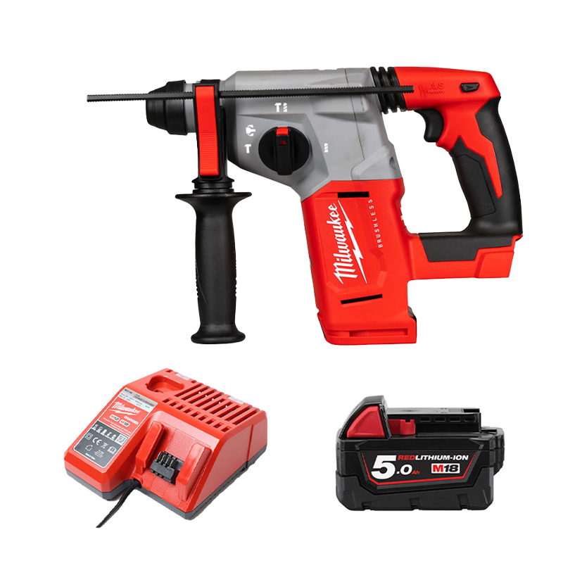 Combo Milwaukee – Máy khoan búa M18 BLH-0 + Pin 18V 5.0Ah M18B5 + Sạc tiêu chuẩn M12-18C