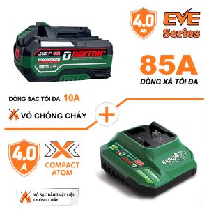 Combo Pin Sạc 21V Dekton 1 Pin 4.0Ah & 1 Sạc nhanh 4A (M21-B4015PLUS+M21-S40CP)