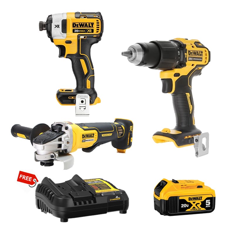 Combo Thân Máy Dewalt DCD709N + DCF887N + DCG406N – Tặng Pin DCB184-B1 + Sạc Nhanh DCB1104-KR