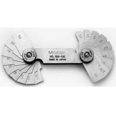 Dưỡng đo bán kính Mitutoyo 186-110 (0.4-6mm/18 lá)