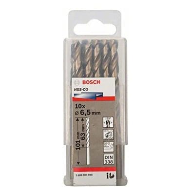 Hộp 10 mũi khoan Inox 6.5mm HSS-Co Bosch 2608585890