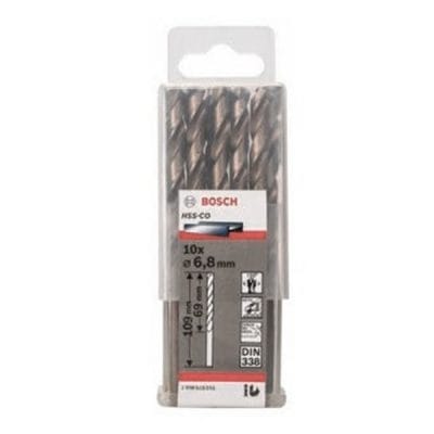 Hộp 10 mũi khoan sắt và inox 6.8mm HSS-Co Bosch 2608585891
