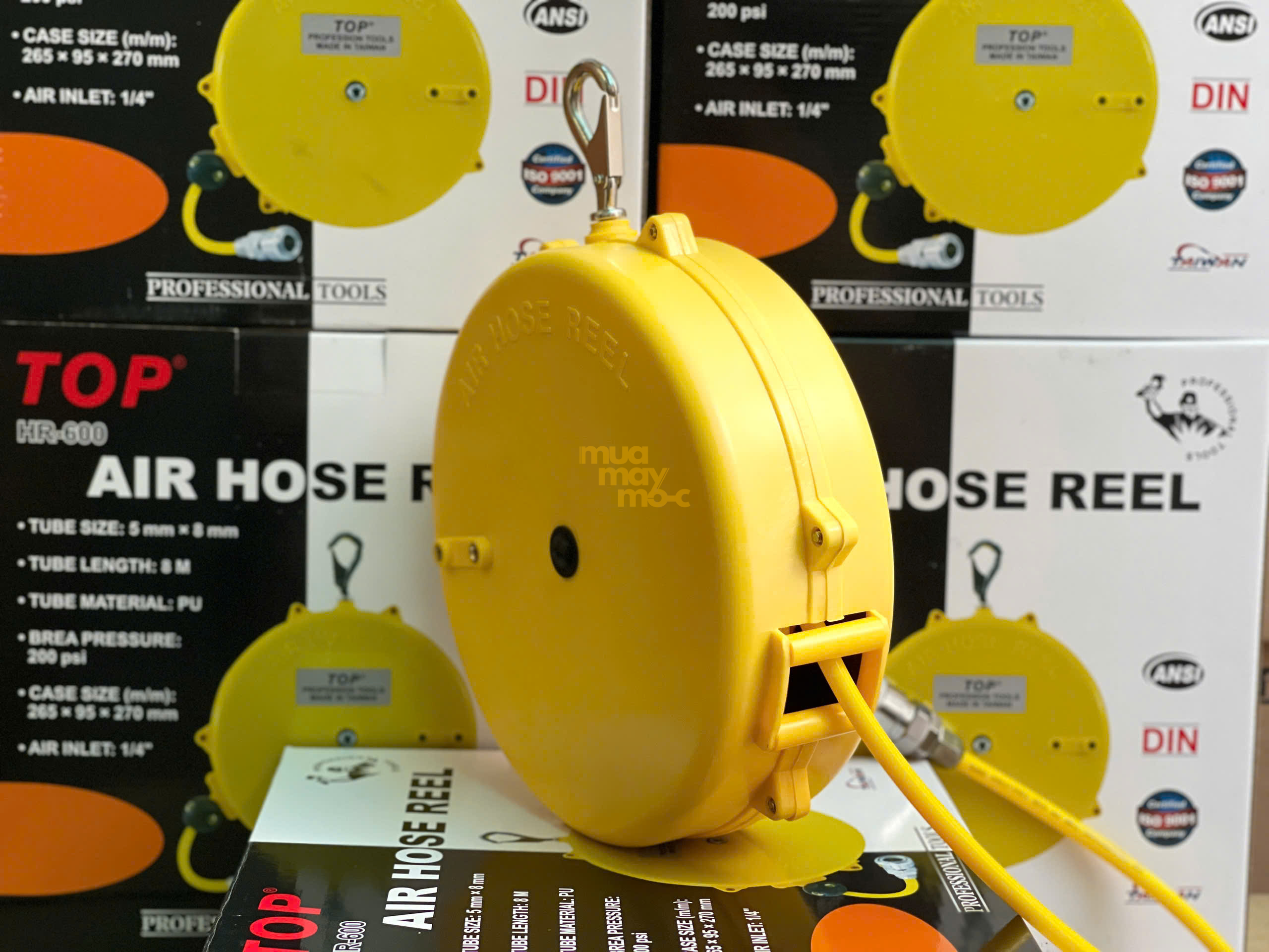 Cuộn dây hơi tự rút vỏ nhựa TOP HR-600 chính hãng tại An Khang