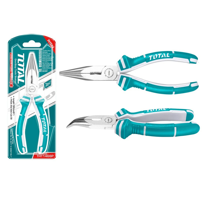 Kìm mũi nhọn mỏ cong Total THT1466P 160mm