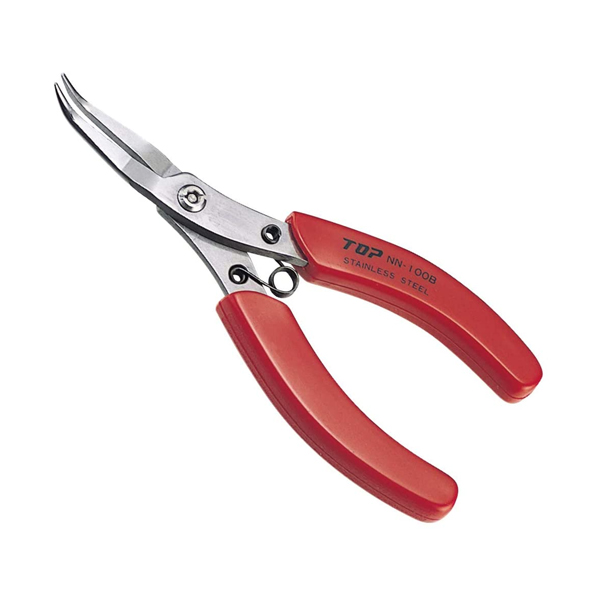 Kìm nhọn không gỉ mũi cong hàm phẳng TOP Japan NN-100B