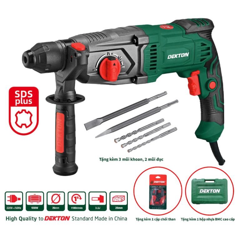 Máy khoan bê tông 3 chức năng 1050W Dekton DK-RH2603PRO