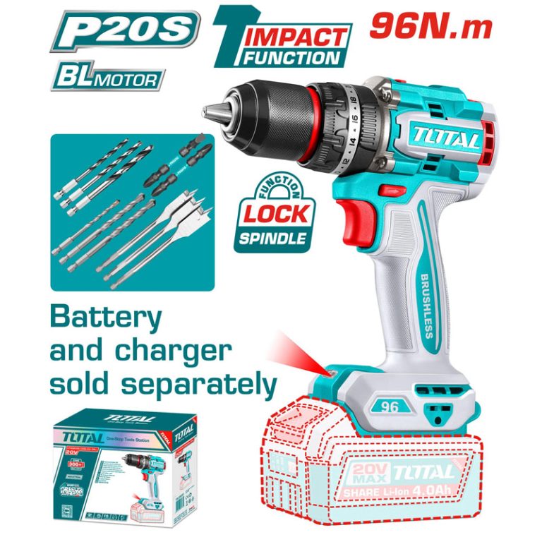 Máy khoan động lực dùng pin 20V Total TIDLI209681 (Chưa Pin Sạc)